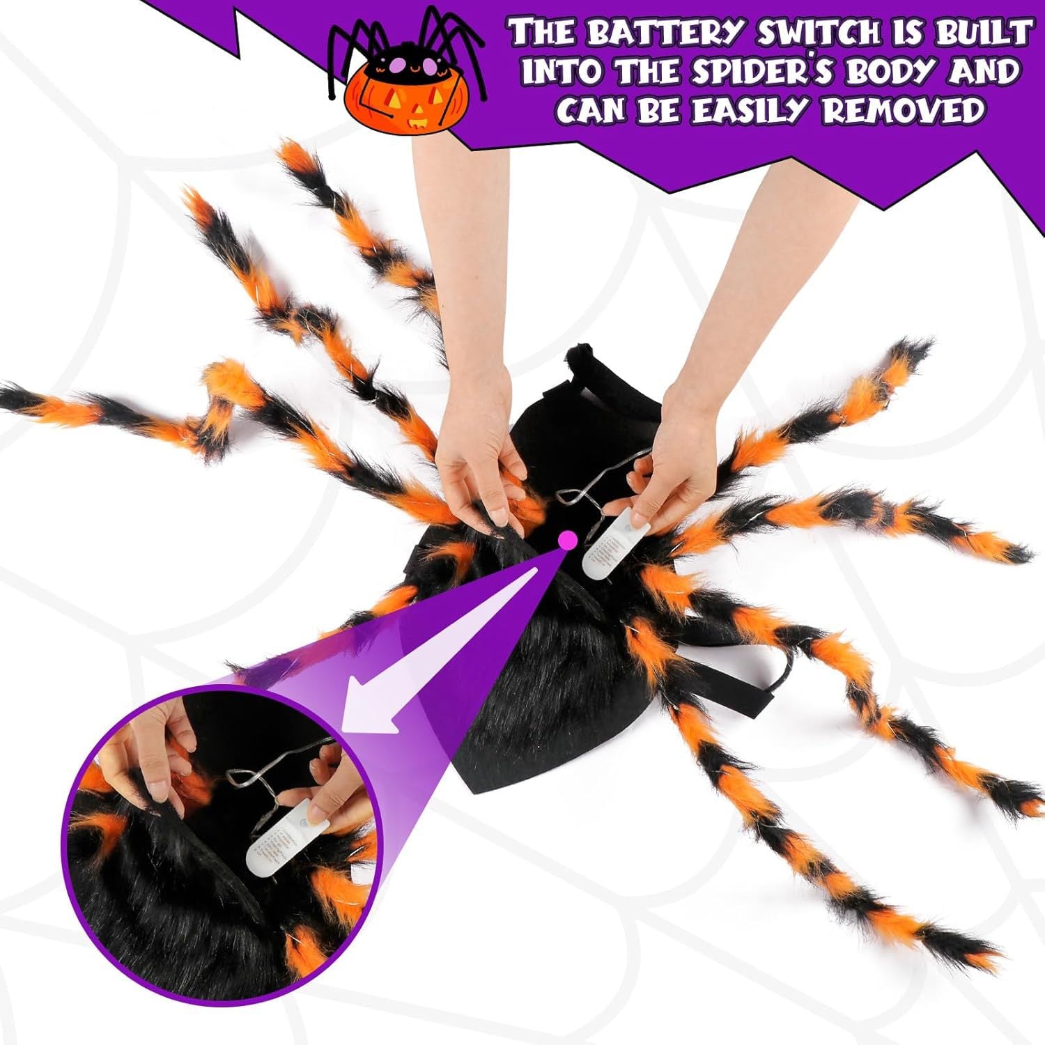 Halloween Luminescent Spider Decorative Pet Dress-up Props - Discount Halloween City