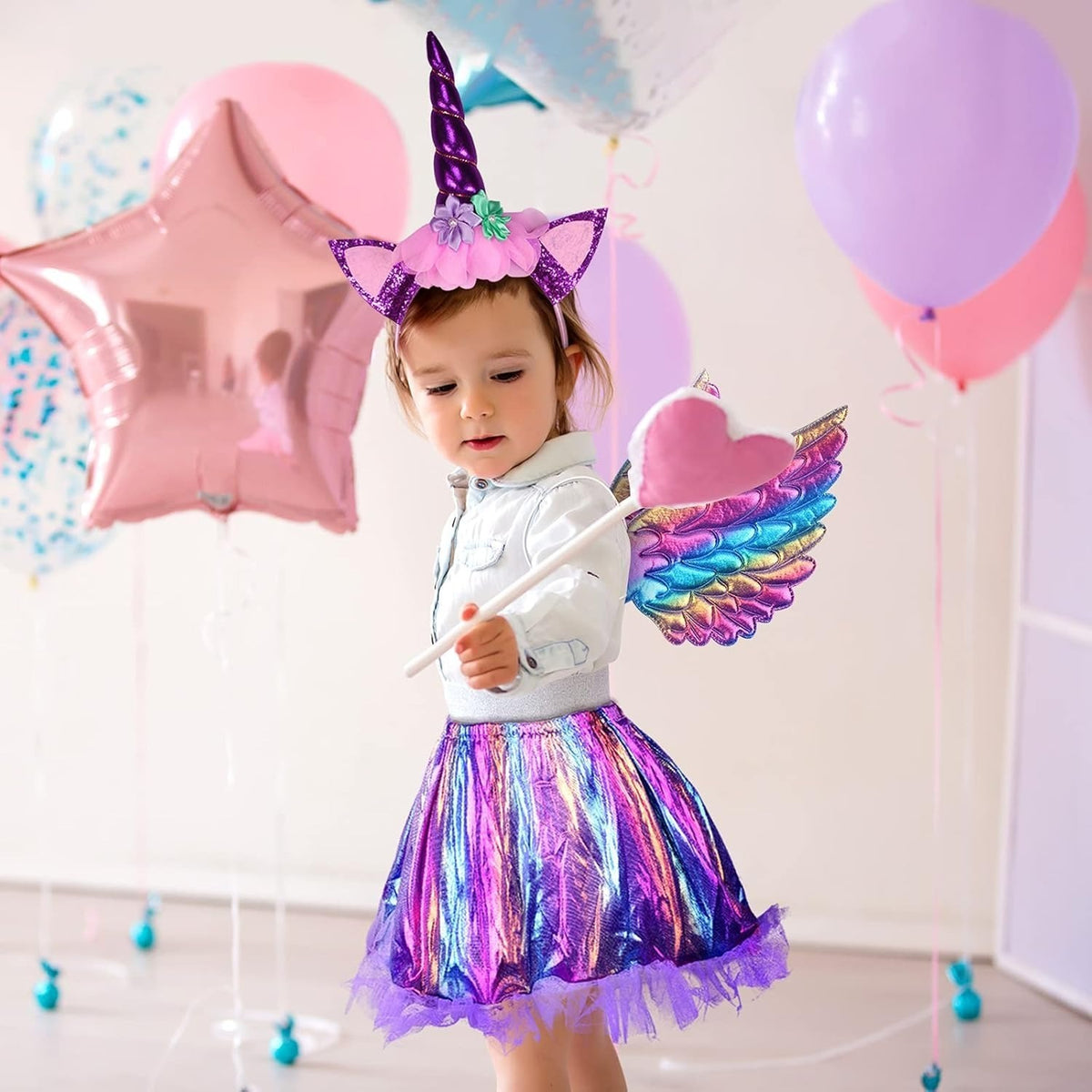 Kids' 3-Piece Unicorn Princess Costume with Wings & Tutu - product image 3