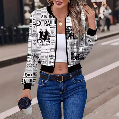 Women's Short -print Zip-up Top - alternate view 2