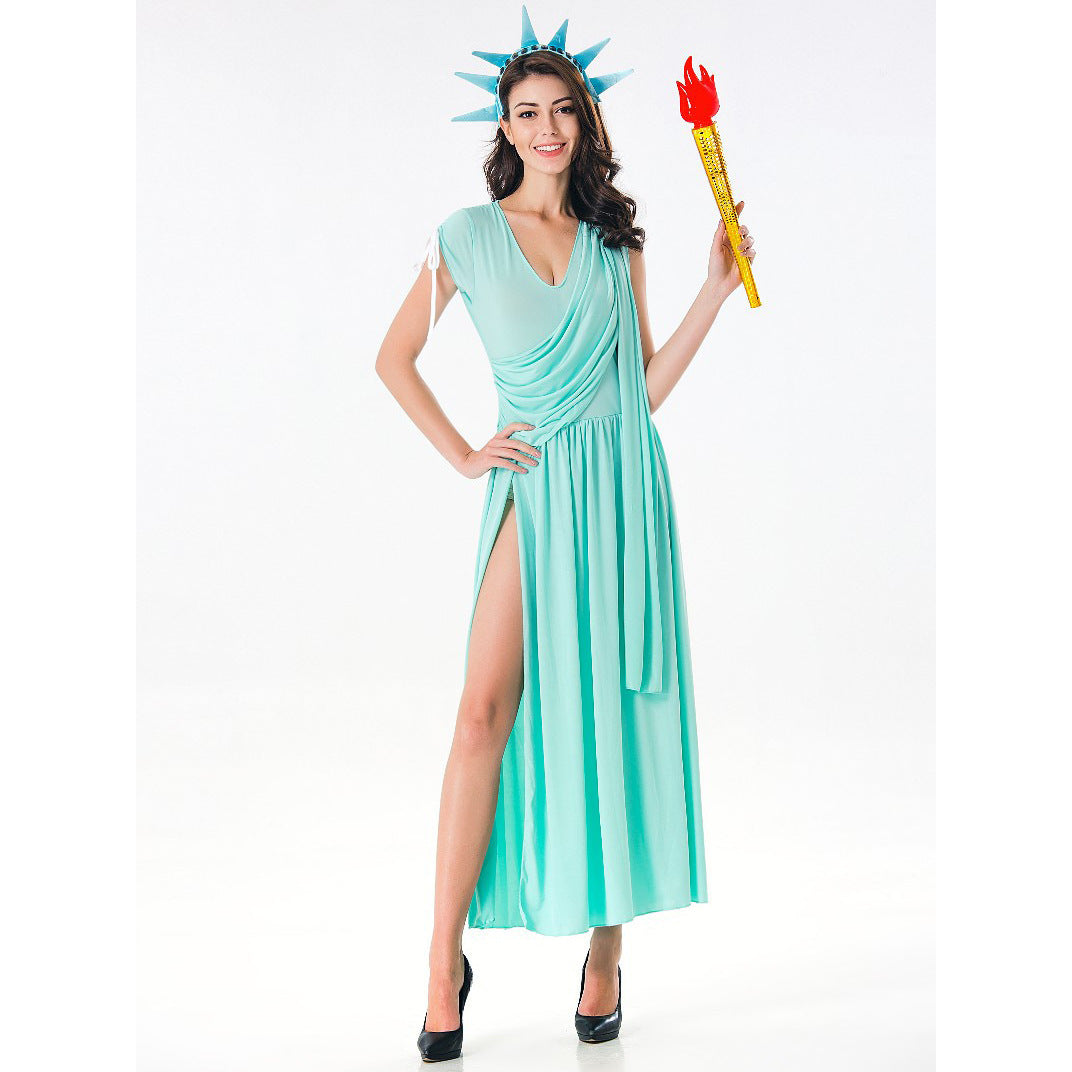 Greek Goddess Split Cosplay Halloween Stage Costume - Discount Halloween City