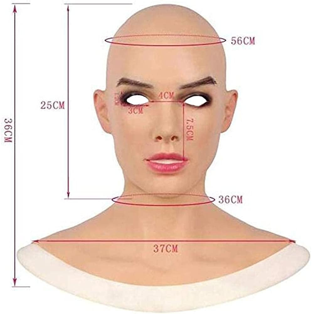 Halloween Cosplay Props Latex Bald Beauty Mask Headgear - Discount Halloween City