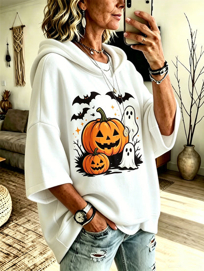 Digital-print Loose-fit Hooded Sweatshirt - alternate view 6