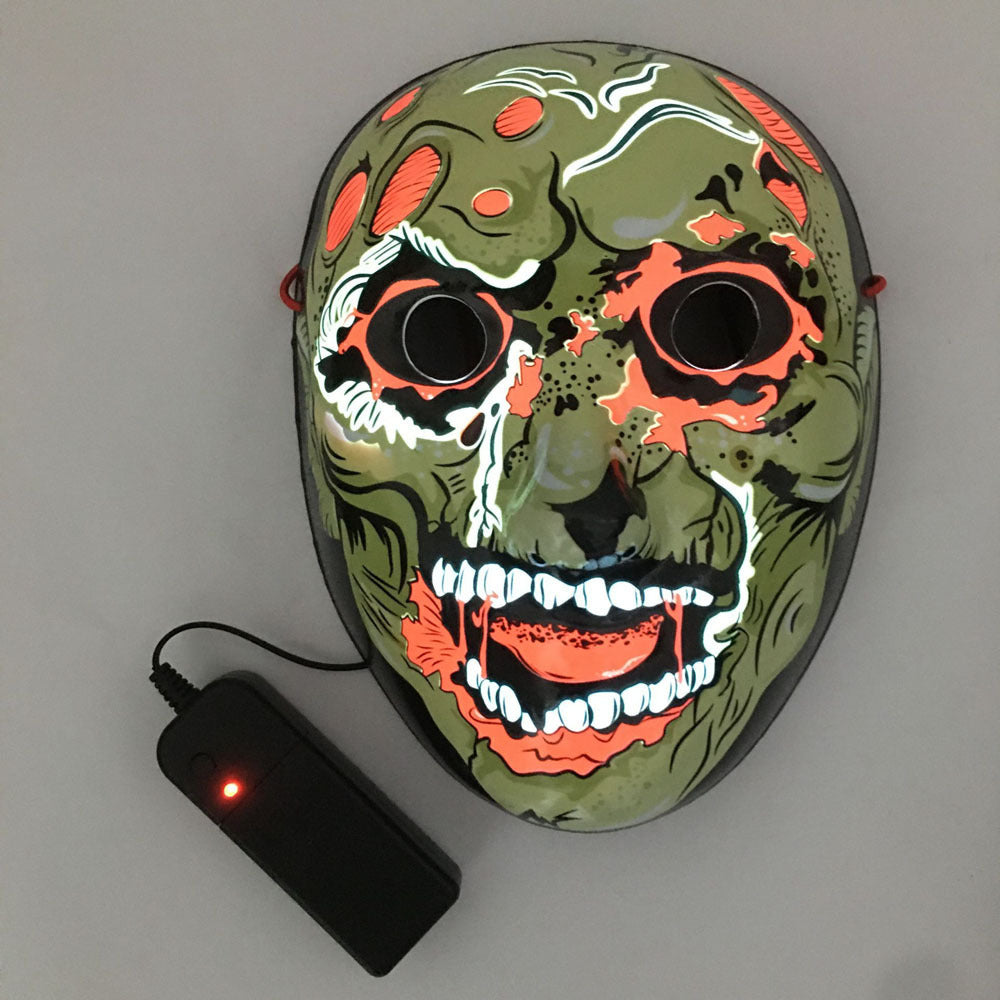LED Mask Luminous Glowing Halloween Party Mask Neon El Mask Halloween Cosplay Mask - Discount Halloween City