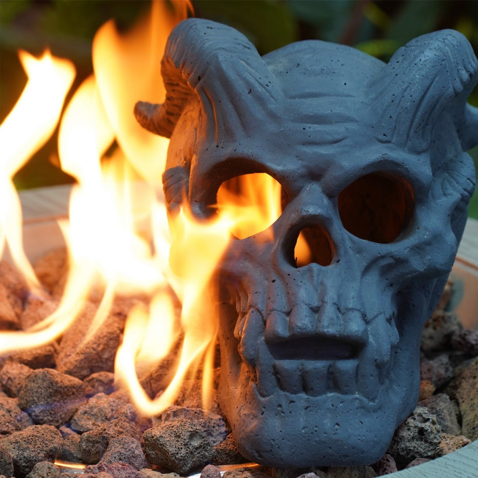 Fireproof Skull Gas Log for Fire Pit - alternate view 2