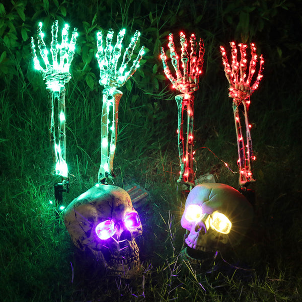 Halloween LED Light Up Skeleton Arm Hand Party Outdoor Home - Discount Halloween City