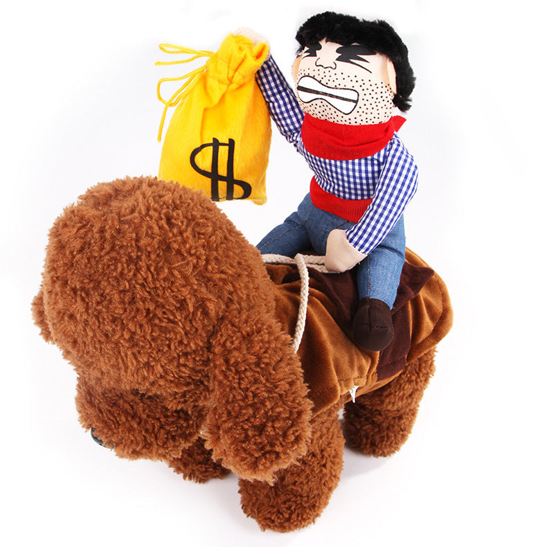 Halloween Cartoon Pet Cowboy Horseback Riding Costume Pet - Discount Halloween City