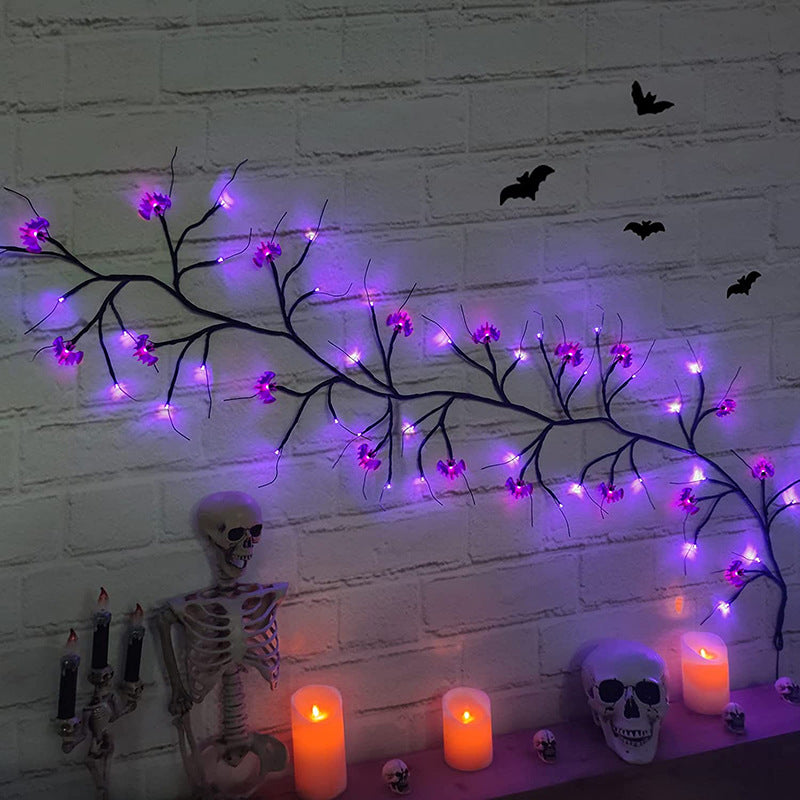 Halloween LED Willow Vine String Light Cool Cartoon Bat - Discount Halloween City