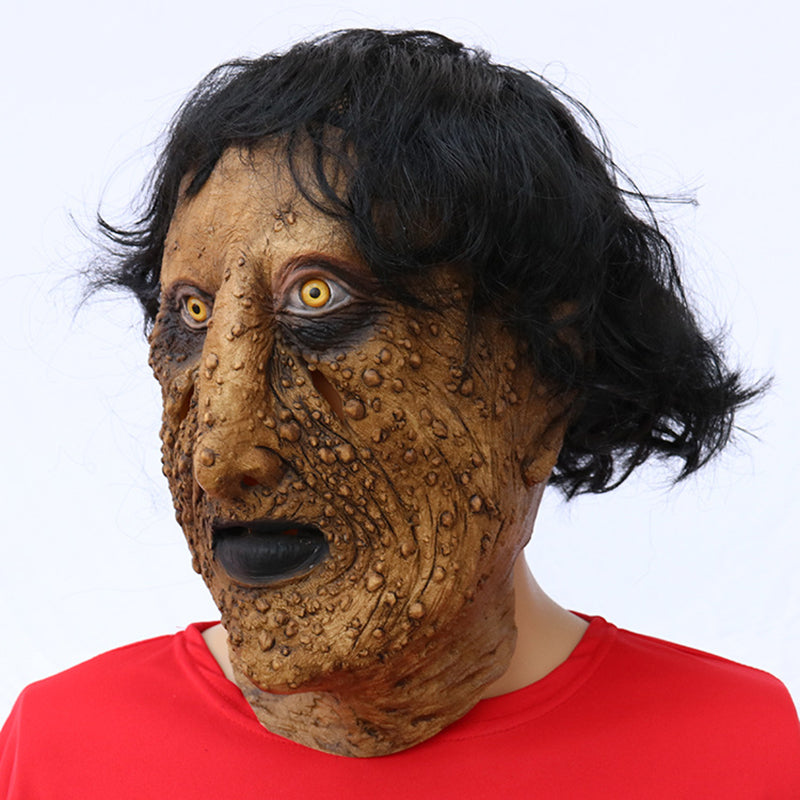 Latex Horror Face Halloween Mask with Black - Discount Halloween City