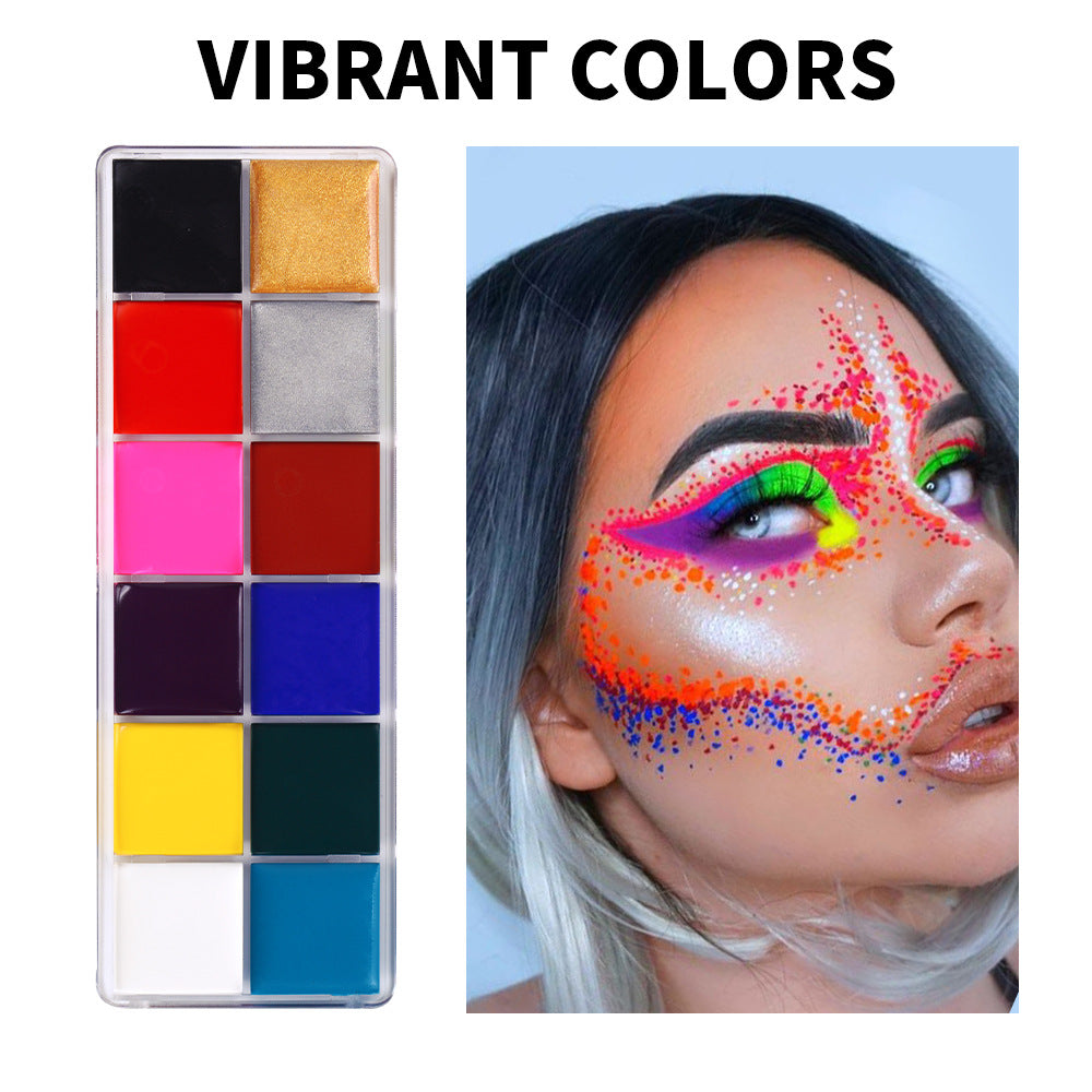 Fit Colors 12 Colors Face Paint Water Soluble Human Body Paints Halloween Masquerade Makeup - Discount Halloween City