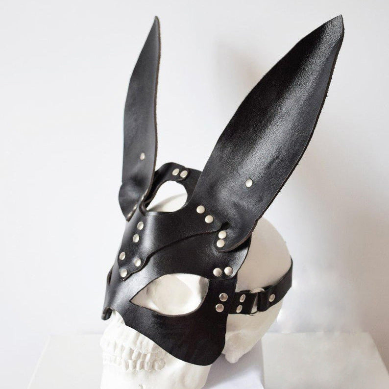Leather-made Rabbit-ear Headdress Decoration Mask - alternate view 4