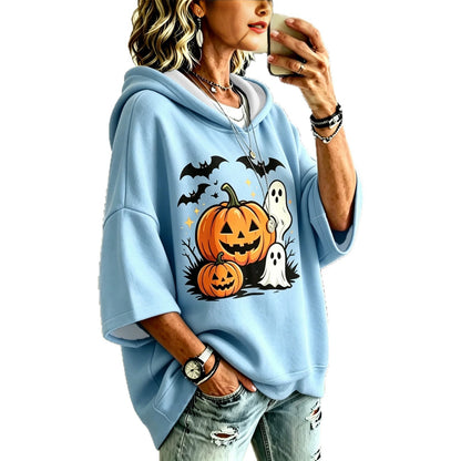 Digital-print Loose-fit Hooded Sweatshirt - alternate view 5
