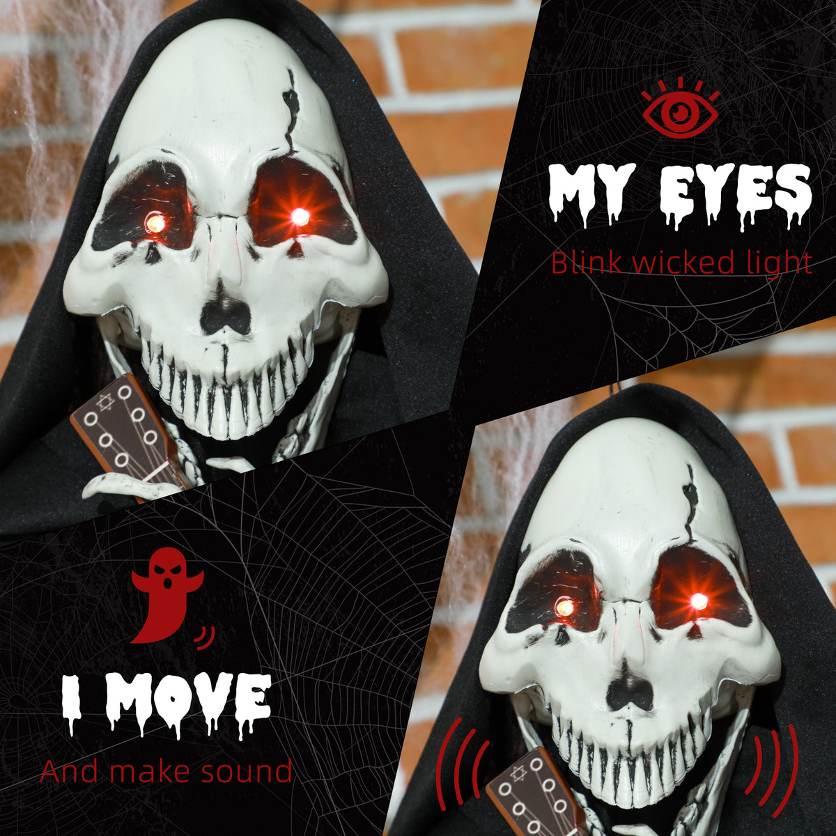 Guitar-playing Grim Reaper Outdoor Halloween Decoration - product image 4