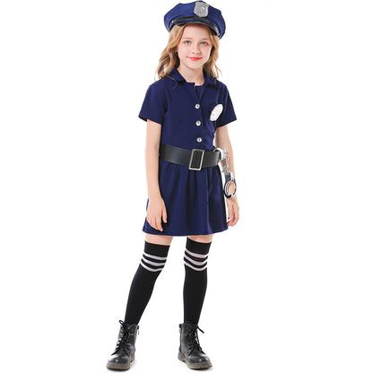Halloween Parent-child Experience Costume Blue Button | Kids Costumes | Hats - Accessories
