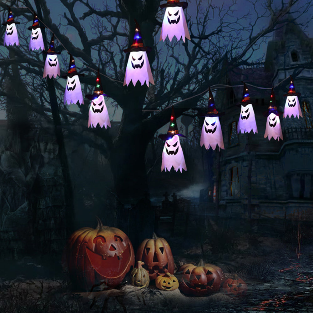 Halloween Holiday Decoration Lanterns Cloth Art Ghost String - Discount Halloween City