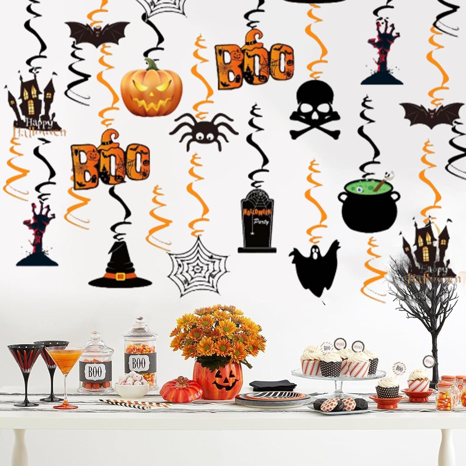 36pcs Halloween Hanging Swirl Decorations - Discount Halloween City