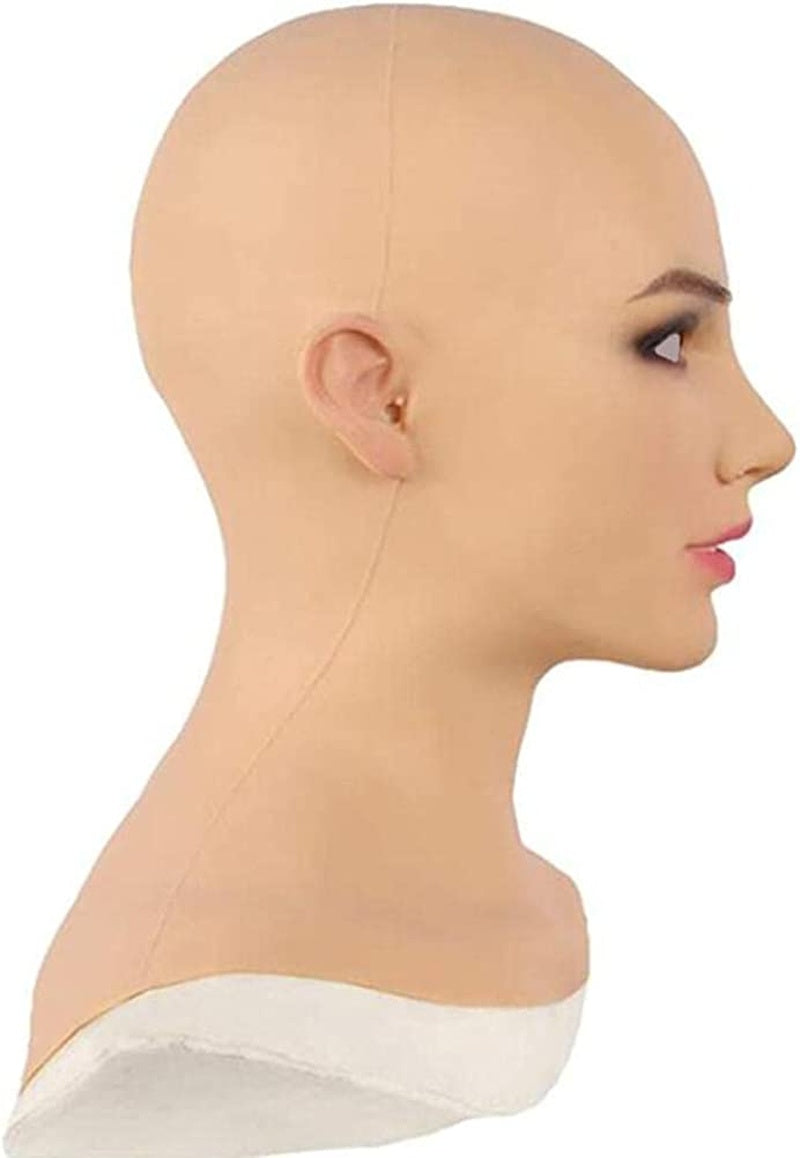 Halloween Cosplay Props Latex Bald Beauty Mask Headgear - Discount Halloween City
