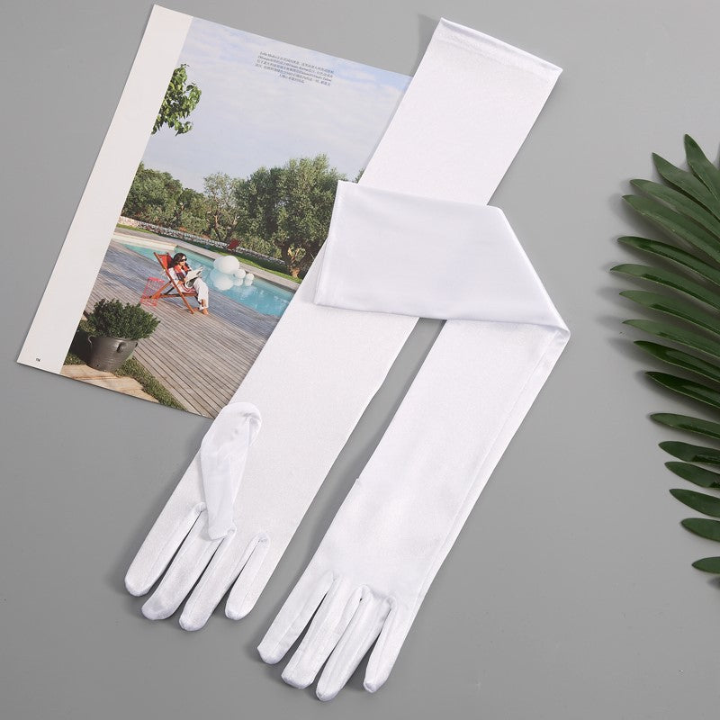 Women's Satin Stretch Gloves - alternate view 8