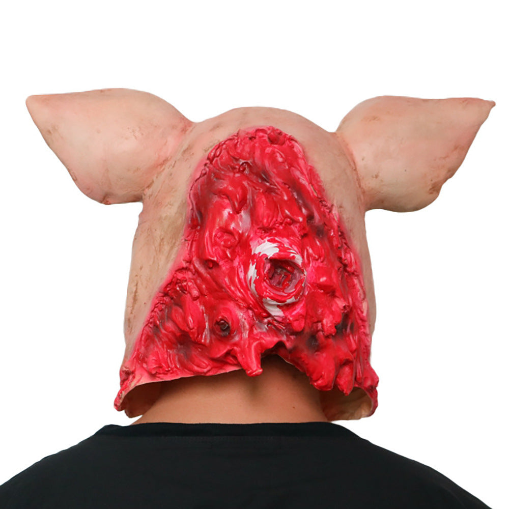 Halloween Horror Latex Rotten Face Pig Head Mask - Discount Halloween City