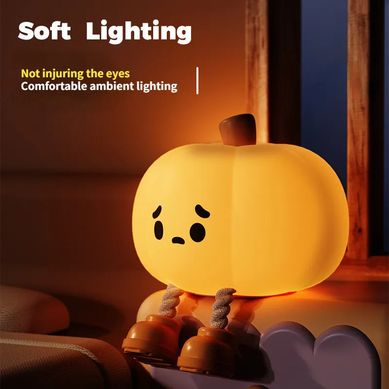 Home Decor Halloween Pumpkin Night Light Cute Soft Silicone - Discount Halloween City