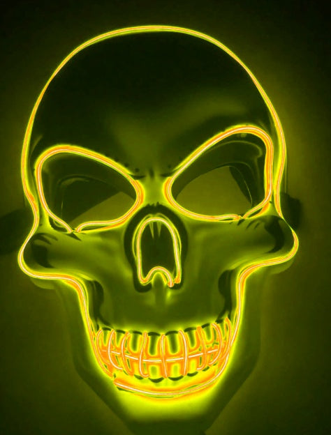 Halloween Skeleton Mask LED Glow Scary - Discount Halloween City