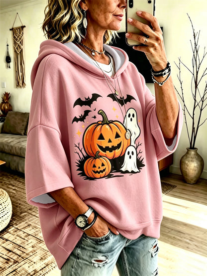 Digital-print Loose-fit Hooded Sweatshirt - alternate view 8