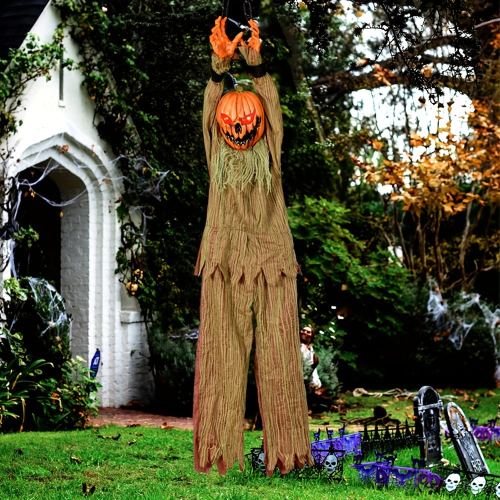 Pumpkin Head Halloween Ornament – Electric Glowing Eyes