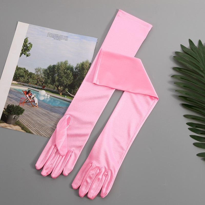 Women's Satin Stretch Gloves - alternate view 10