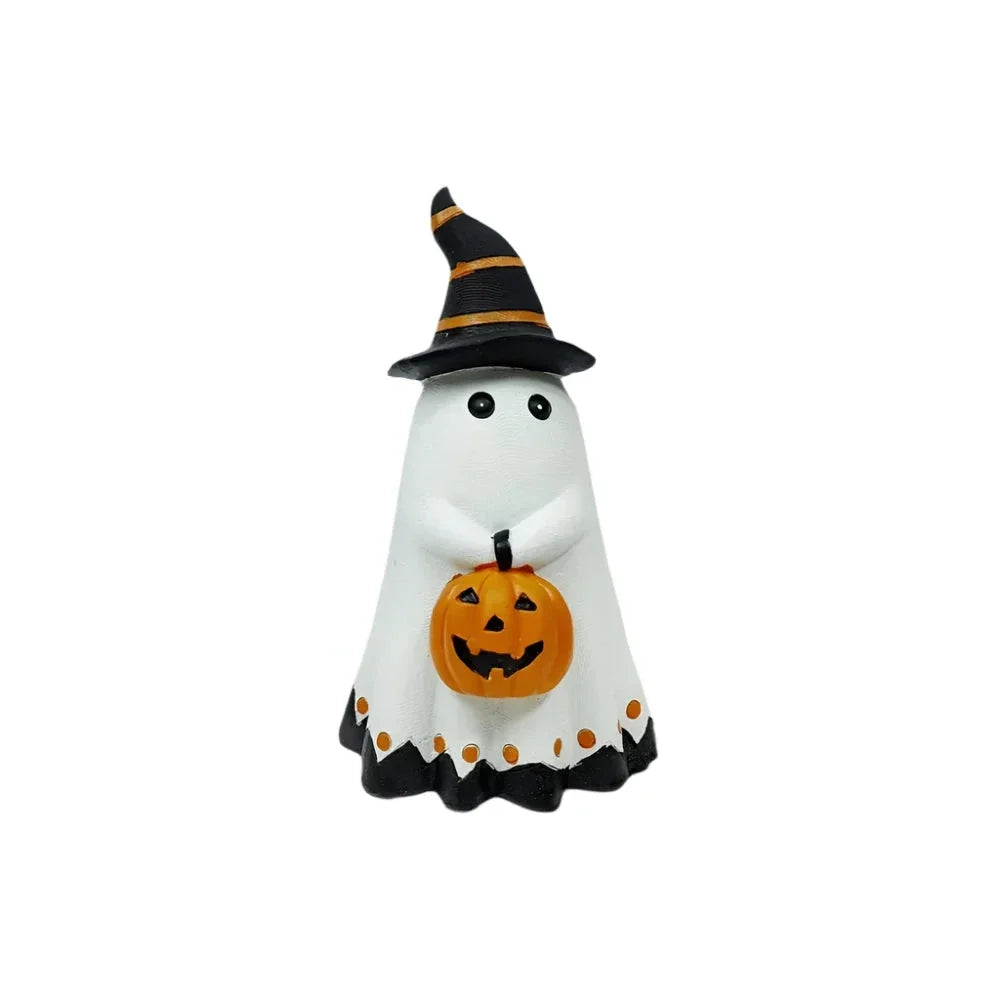 NNEOBA Ghost Pumpkin Figurine Halloween Resin
