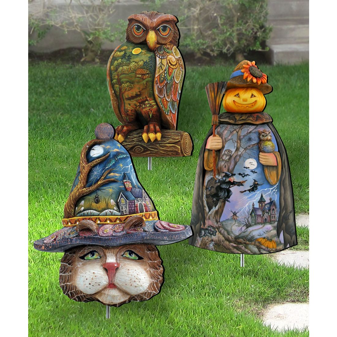 Halloween Outdoor Walkway Outdoor Garden Decor Set of 3 by G. DeBrekht - Thanksgiving Halloween Decor - 8120118MS3