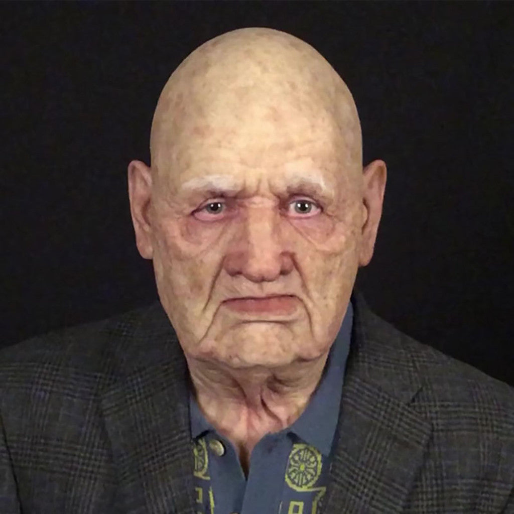 Halloween Bald Old Man Mask Old Grandpa Headgear Props - Discount Halloween City