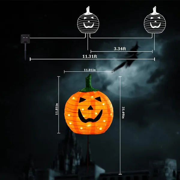 Solar Halloween Pumpkin LED Lights - Discount Halloween City