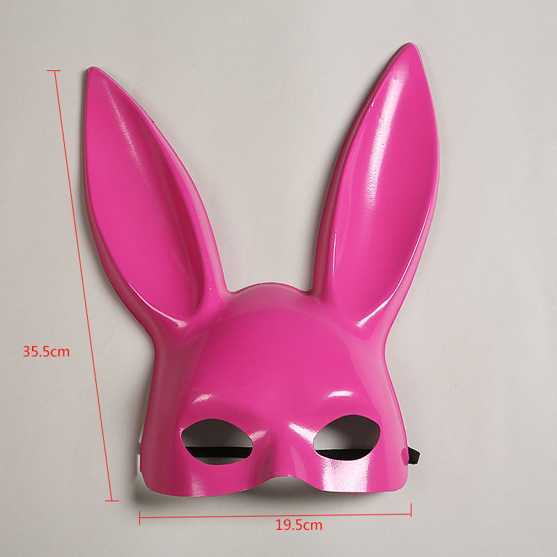 Party Decoration Halloween Bunny Girl Plush Mask - Discount Halloween City