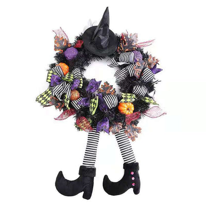 Halloween Door Hanging Wreath Supplies Decoration Witch Hat - Discount Halloween City