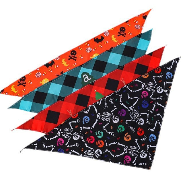 Halloween Dogs and Cats Pet Print Scarf - Discount Halloween City