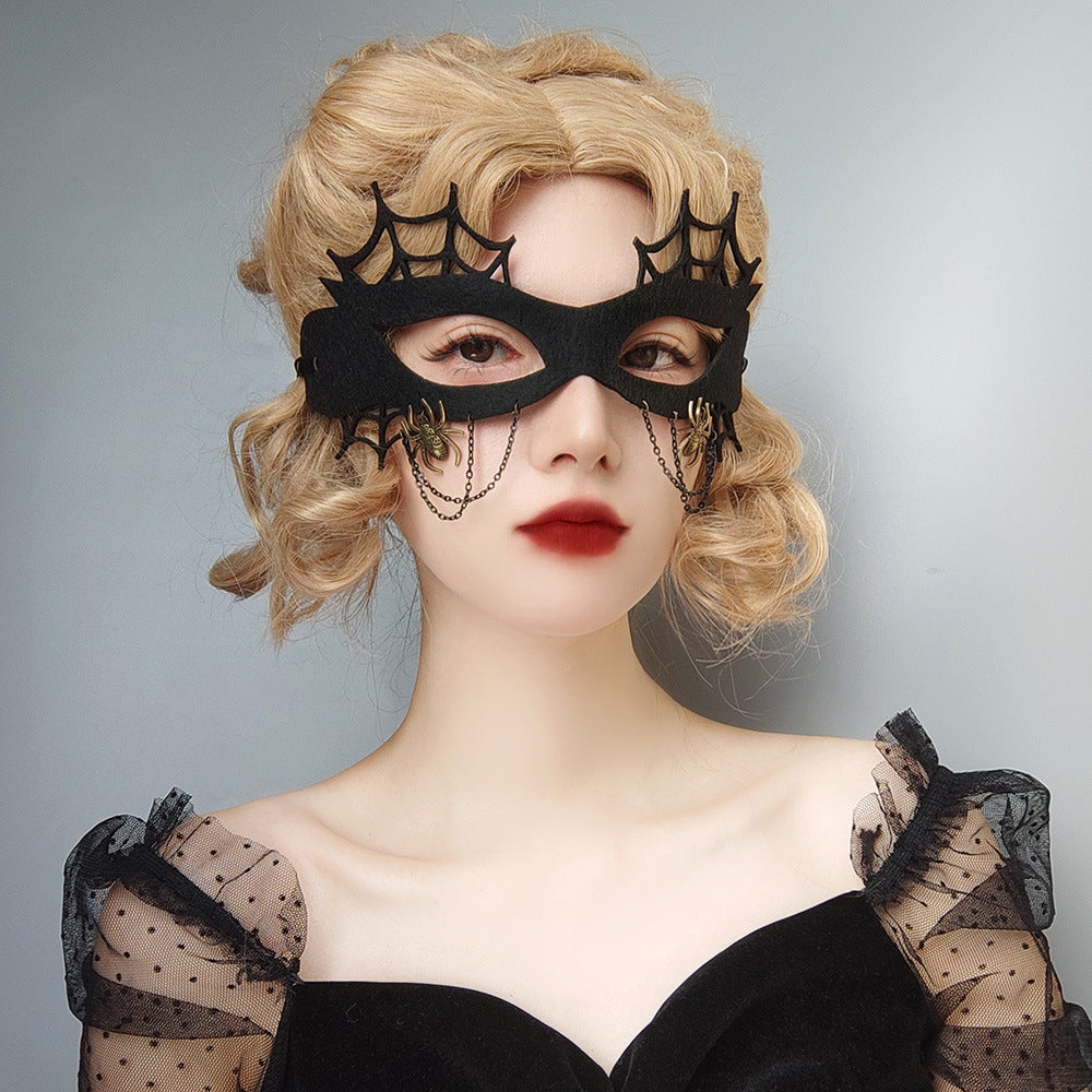 Halloween Makeup Witch Spider Web Mask - Discount Halloween City