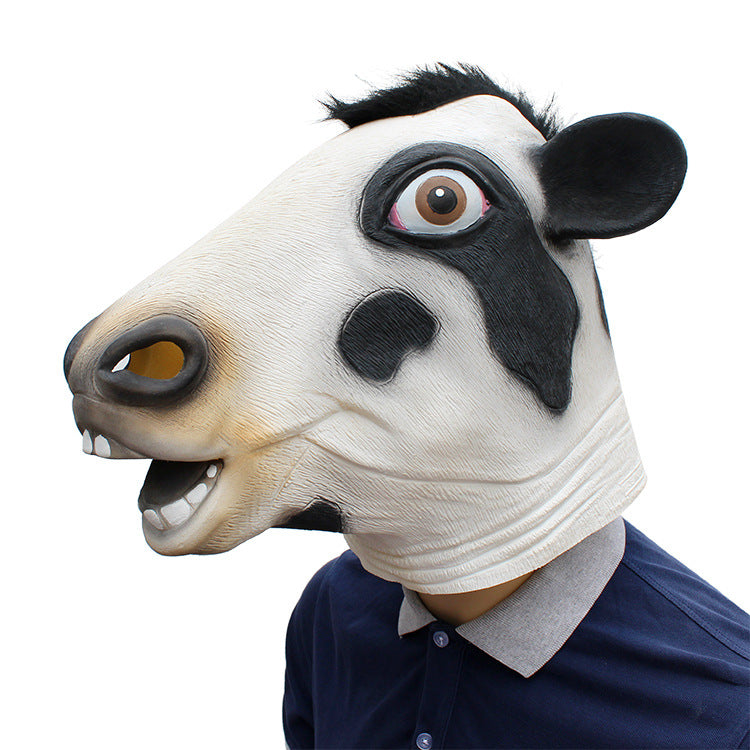Halloween Holiday Party Cow Mask Latex Headgear - Discount Halloween City