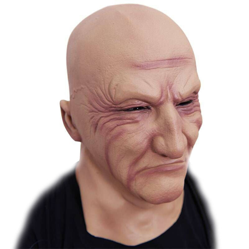 Halloween Funny Latex Full Headgear Old Man Mask | Masks - Accessories