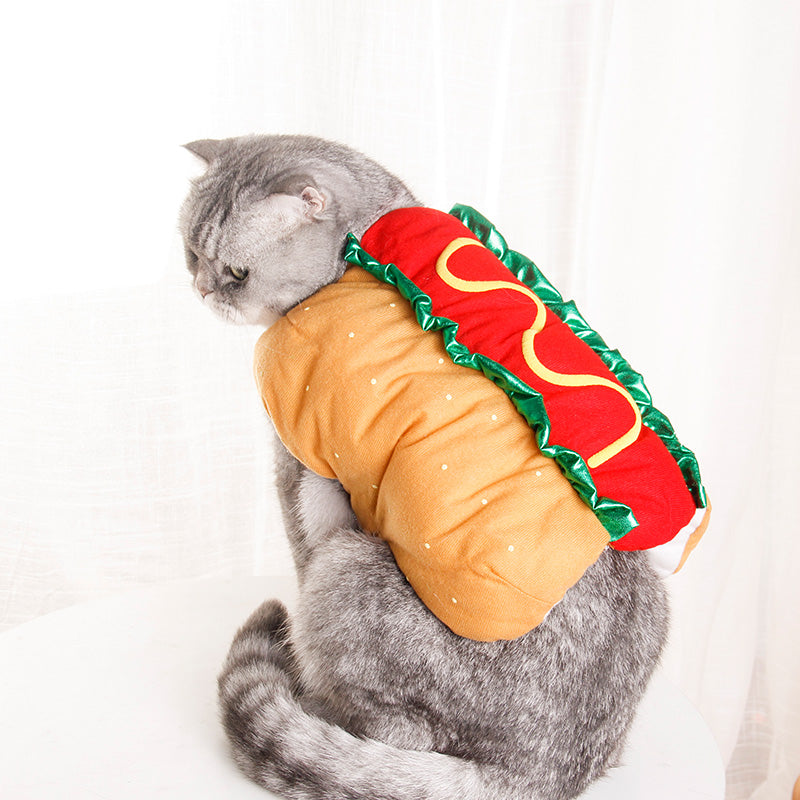 Halloween Pet Dog and Cat Costume Cute Hot Dog Sandwich - Discount Halloween City