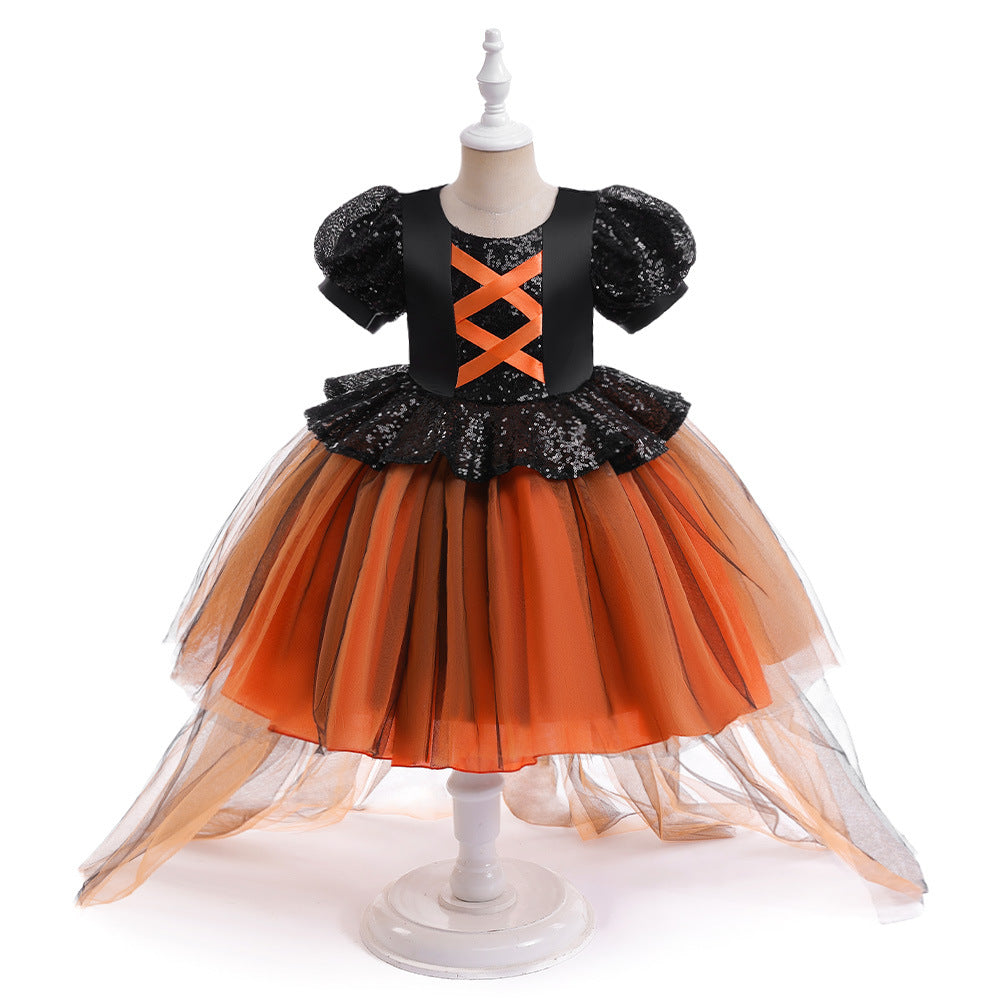 Halloween Girls' Witch Performance Costume Party Dress - Discount Halloween City