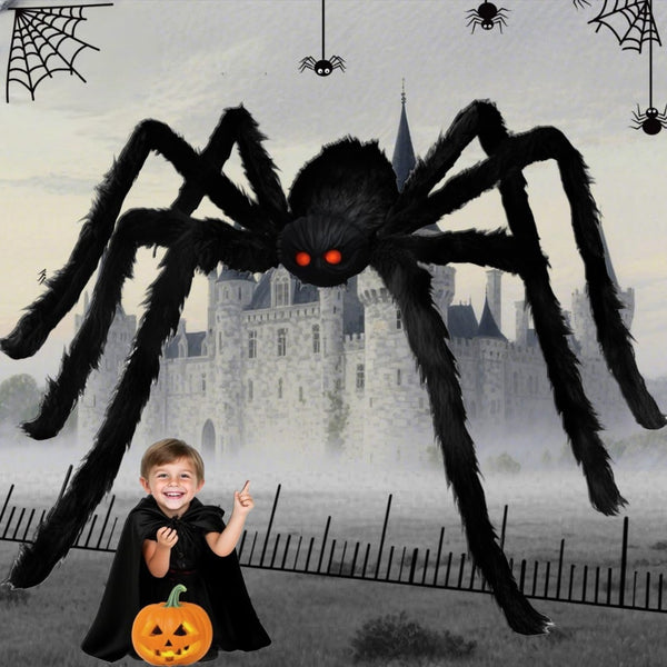 Giant Spider 6.6 Ft Decorations Fake Furry Spiders