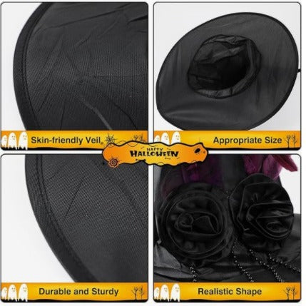 Tefal Rose Feather Ruffled Witch Hat - alternate view 4