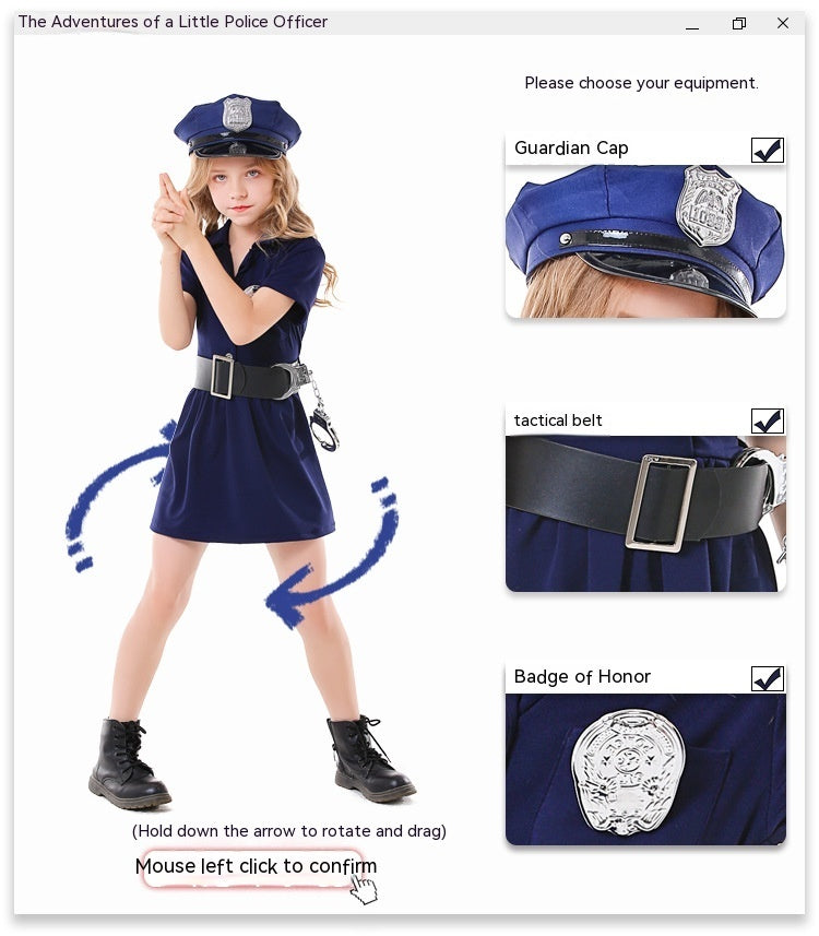 Halloween Parent-child Experience Costume Blue Button | Kids Costumes | Hats - Accessories