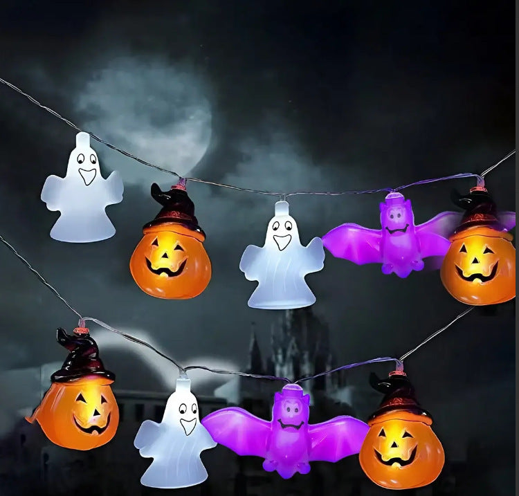 PVC Soft Material Halloween Lighting Chain Pumpkin Ghost Bat - Discount Halloween City