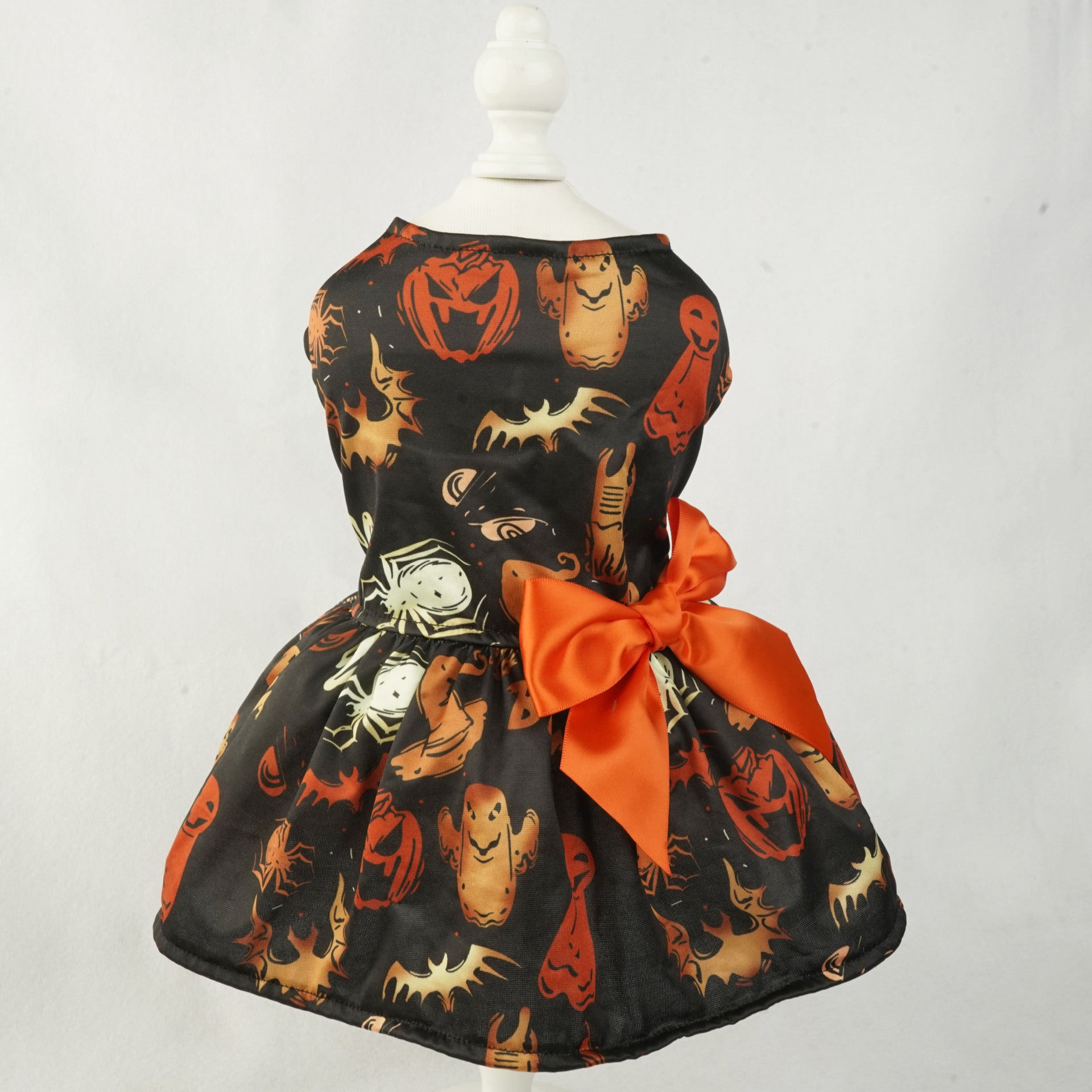 Halloween Small Dog Clothes Pet Dress Pumpkin Print Dress - Discount Halloween City