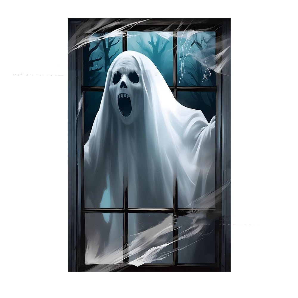 3D Holiday Halloween Horror Witch Window Cover Family Party Decoration Witch Zombie - Discount Halloween City