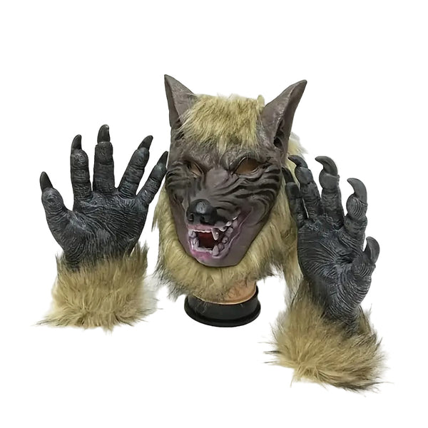 Wolf Mask Costume Set Halloween Party (3pcs)-0
