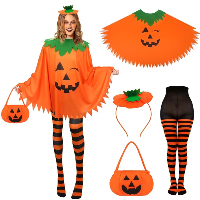 Halloween Pumpkin Costume Set for Women-0