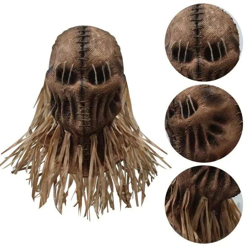 Horror Mask Scarecrow Style Halloween Costume-2