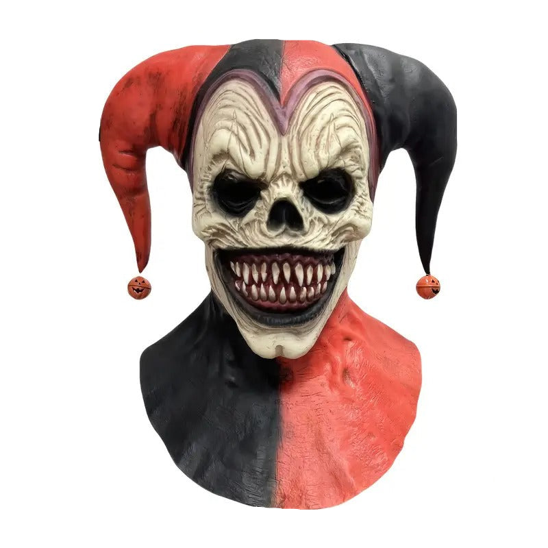 Joker Mask Halloween Two-Horned Clown Latex