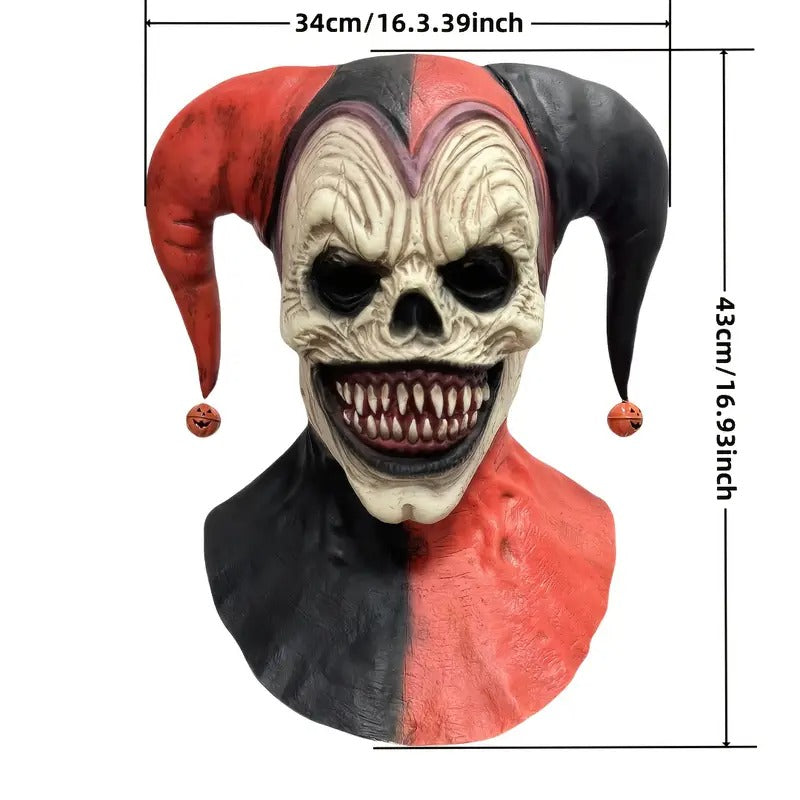 Joker Mask Halloween Two-Horned Clown Latex